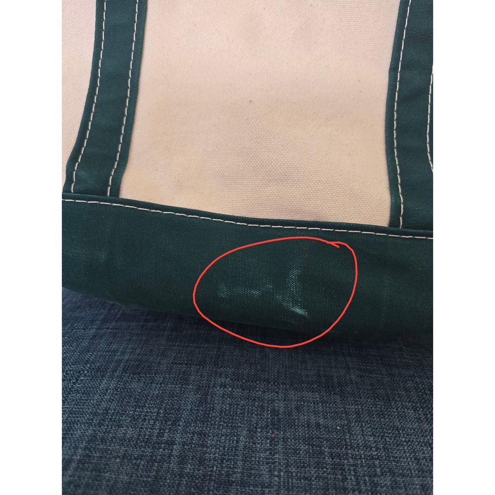 LL Bean Boat and Tote Canvas Bag Green Ginger Monogram Medium Open Top - Picture 2 of 8